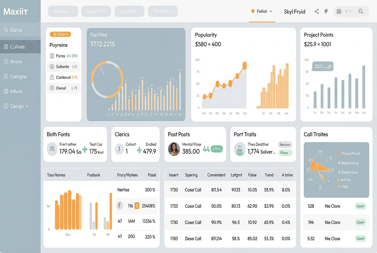 Web application dashboard